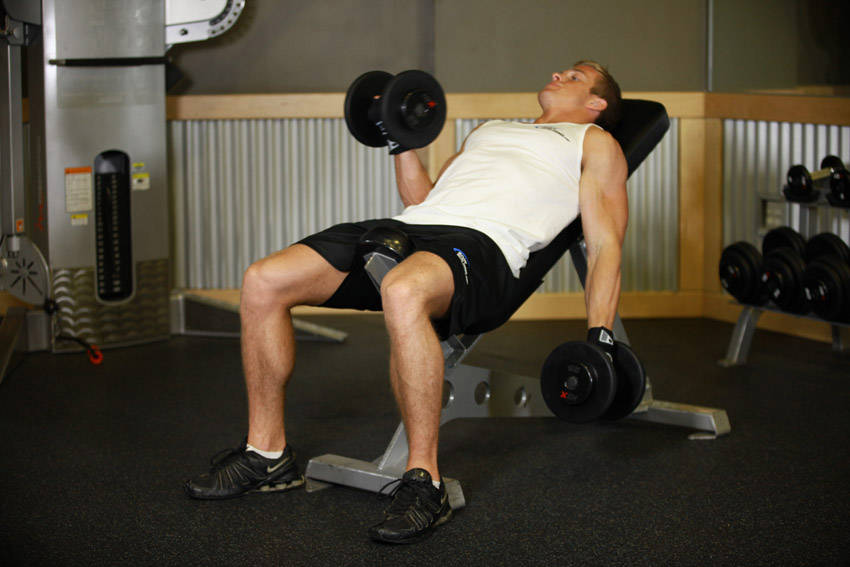 Incline Dumbbell Curl — start position