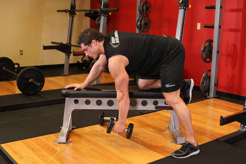 Supported Single-Arm DB Row — start position